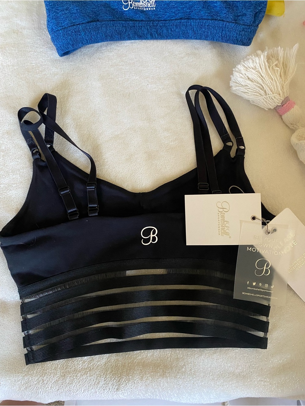 Bombshell Sportswear Black Strappy Bralette size M
